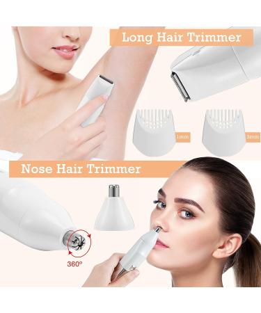 LINGSFIRE 5 in 1 Women's Electric Razor Kit - Multi-Functional Bikini Trimmer for Women - Portable Cordless Shaver for Pubic Hair, Nose, Eyebrow, Face, and Legs - Buy Online on GoSupps.com