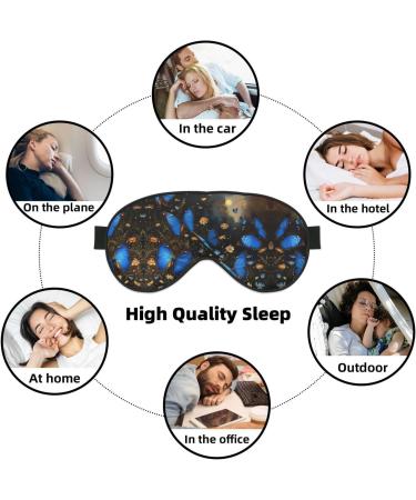 Buy Blue Butterflies Sleep Mask | Adjustable Breathable & Fashionable Eye Mask for Comfortable Sleep - International Shipping Available - Buy Online on GoSupps.com
