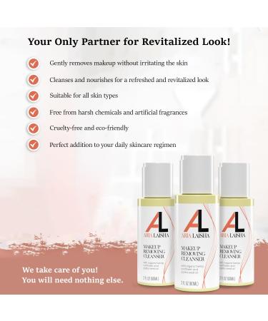 ARIA LAISHA Makeup Removing Cleanser 60ml Gentle Oil-Based Makeup Remover - Organic Hemp Sunflower & Jojoba Oils - Natural Ingredients - Removes Stubborn Makeup Mascara & Impurities - All Skin Types - Buy Online on GoSupps.com