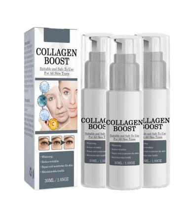 Generisch Collagen Boost Anti-Aging Serum with Vitamin C Hyaluronic Acid and Ceramide Moisturizing Nourishing Essence for Firm and Elastic Skin (3 Pack)