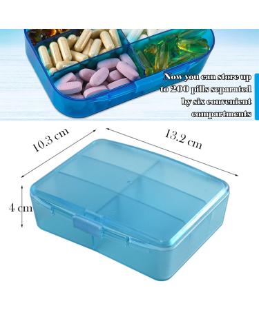 AKOAK Mini Pill Organizer - 6 Compartment Plastic Box for Beads Jewelry Vitamins & Supplements | International Shipping Available - Buy Online on GoSupps.com