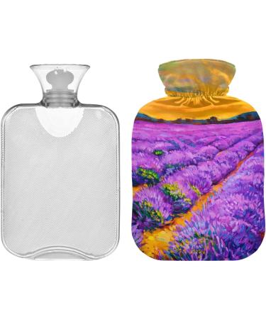 Naanle Lavender Fields Hot Water Bottle with Cover | 1L Heat Bottle for Back Pain Relief & Cold Therapy - Hand & Foot Warmer - Buy Online on GoSupps.com