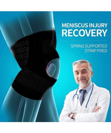 Knee Support Brace for Men & Women | Adjustable Patella Stabilizers for Meniscus Pain Relief | ACL & MCL Recovery | Ideal for Arthritis Knee Bandage (L) - Buy Online on GoSupps.com