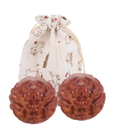 Gleavi 1 pair of massage balls Hand massage devices Portable massage devices Massage balls Maisage balls portable manage balls Solid massage balls solid wood whom wan wood fitness relaxing handballs balls