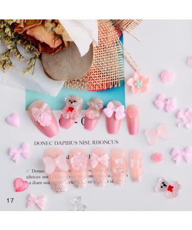 Sinyanail 100pcs Pink Acrylic Nail Charms Mixed AB Rhinestones Crystals for Nail Art DIY - Buy Online on GoSupps.com