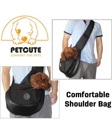 Petcute Portable Dog Carrier Bag for Small Dogs | Hands-Free Breathable Mesh Transport Bag | Up to 9kg - Black - Buy Online on GoSupps.com