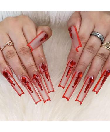 SCASTOE 504Pcs Full Cover Square Press on Nails - Long French False Nail Tips in 12 Sizes for Acrylic & Coffin Styles - Buy Online on GoSupps.com