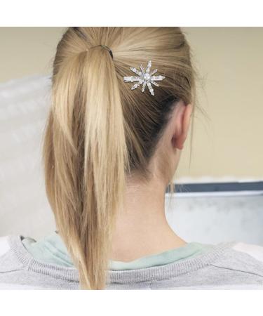 Strass Crystal Snowflake Hair Clips - 5PCS Sparkling Christmas Hair Pins & Winter Bride Barrettes - Buy Online on GoSupps.com