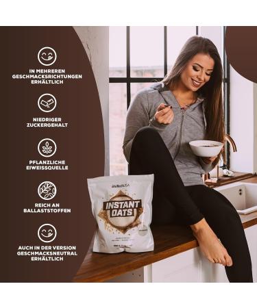 BioTechUSA Instant Oats Porridge - 1000g Chocolate | High Fiber & Vegetable Protein | International Shipping Available - Buy Online on GoSupps.com