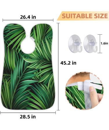 Green Tropical Plants Beard Bib Apron | Men's Beard Hair Catcher | Perfect Gift for Dad & Husband | Fathers Day Anniversary Christmas - Buy Online on GoSupps.com