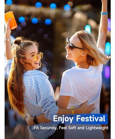 Concert Ear Plugs - High Fidelity Hearing Protection for Musicians DJs & Festivals | 26 dB Noise Reduction Music Earplugs in Clear & Black - Buy Online on GoSupps.com