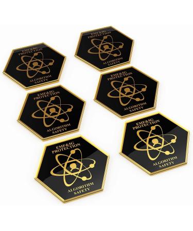 Premium Shungite Stickers for Devices - Universal Multi-Layer Protection - 97.7% Effective - 6 pcs Gift Pack (Black) - Buy Online on GoSupps.com