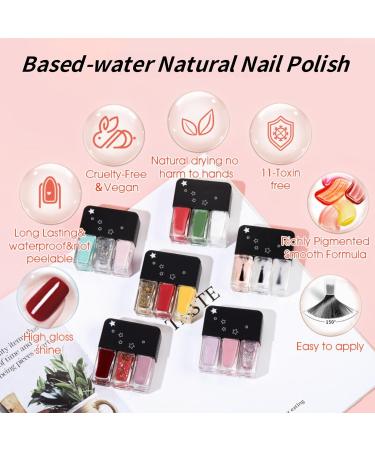 Coral Nail Polish Set 3 in 1 White Nail Polish Green Pastel Nail Polish Quick Dry & Long Lasting Nail Varnish Breathable Natural Nail Polish No Need Cure DIY Nail Art PolkaCandyHeart - Buy Online on GoSupps.com