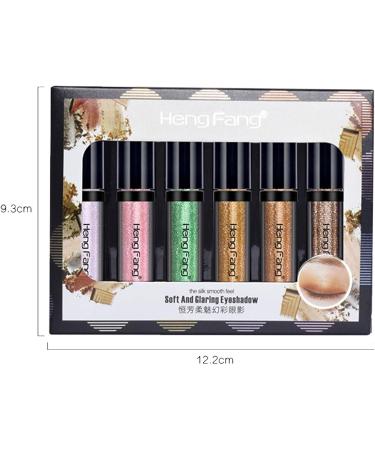 Liquid Eyeshadow - Shimmer Eye Shadow Liquid Kit 6 Colors High Pigmented Eye Shadow | Quick-Drying Shining Eyeliners Kits for Women Eye Makeup B:7-12# - Buy Online on GoSupps.com