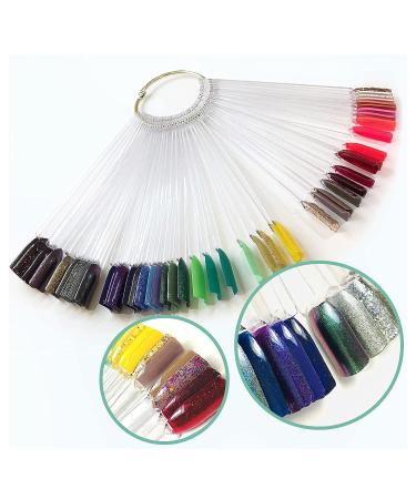 Pinkiou Nail Swatches Set - 50 Clear Plastic Tips for Nail Art Display and DIY - Buy Online on GoSupps.com