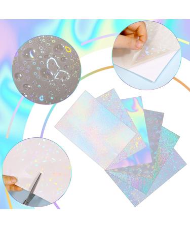 30 Sheets Holographic Vinyl Overlay - Transparent Holographic Adhesive Laminate for Stickers - A4 Size 8.3 x 11.7 Inches - Buy Online on GoSupps.com