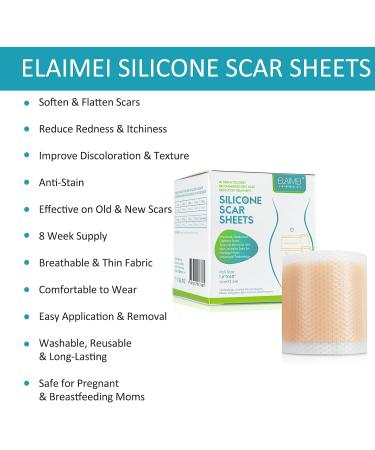 Medical Grade Silicone Gel Scar Removal Tape 1.6x60 - Long Strips for Acne, C-Section, Keloid Surgery - 6-8 Month Supply - 1.5m - Buy Online on GoSupps.com