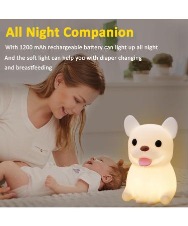 OkiyiD French Bulldog Night Light - Touch Control, Rechargeable, Dimmable Lamp for Kids - Perfect Bedside Gift for Boys and Girls - Buy Online on GoSupps.com