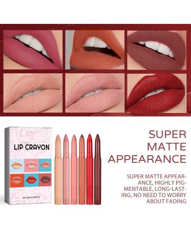 SOUTHJIELING 6pcs Lipstick Pencil Lip Liner Waterproof Practical Lip Pencil for Various Occasions - Buy Online on GoSupps.com