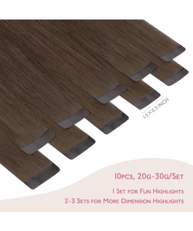 Chocolate Brown Tape In Hair Extensions - 10 Pcs 20g 25cm - Real Hair Invisible & Smooth | Best Quality Tape Extensions for Girls - Buy Online on GoSupps.com