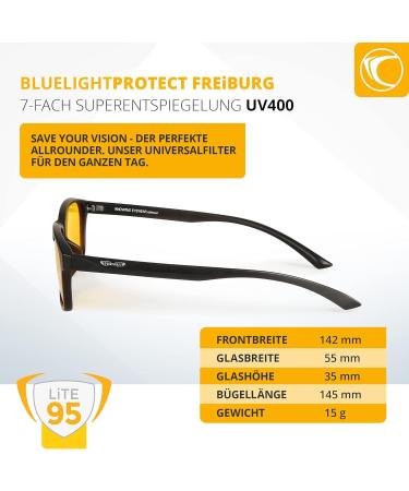 Prism Lite95 Blue Light Filter Glasses - 95% Protection for Work PC & TV - Reduce Eye Strain & Sleep Better - Unisex Design - Buy Online on GoSupps.com