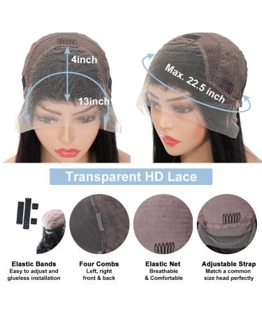 CAOKIA 22 Inch Body Wave Lace Front Human Hair Wig | Pre Plucked 180% Density with HD Transparent Lace Frontal | Bleached Knots & Baby Hair | Natural Color - Best for Black Women - Buy Online on GoSupps.com