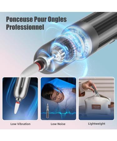 Nail Sander 12 in 1 Adjustable Speed Powerful & Quiet Portable Rechargeable Electric Nail File with LED Light Display Applicable to Manicure Salon Pedicure - Buy Online on GoSupps.com