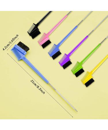 6-Piece Hair Edge Brush & Rat Tail Comb Set for Women - Double Sided Control Comb for Natural Styling - Ideal for Hair Edges & Eyebrows - Buy Online on GoSupps.com