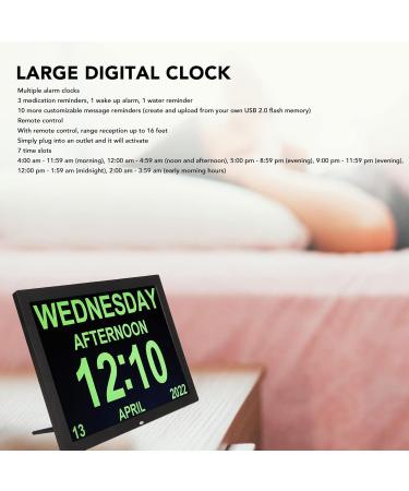 15-Inch Digital Calendar Alarm Clock - Large Display Date & Weekday - Easy Read for Seniors & Visually Impaired - Buy Online on GoSupps.com