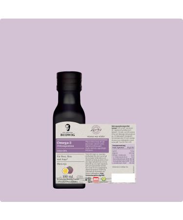Dr.Budwig Omega 3 DHA+EPA Maracuja (100ml) - Vegan Liquid Algae Oil for Kids & Adults - High EPA & DHA Linseed Oil Blend - Buy Online on GoSupps.com