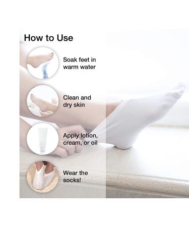 Eurow Moisturizing Therapy Socks - Cotton/Spandex Blend, White (2 Pairs) - Buy Online on GoSupps.com