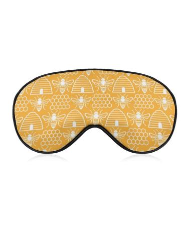Bees and Hives Sleep Mask Eye Cover for Sleeping Blindfold with Adjustable Strap Blocks Light Night Travel Nap for Men Women