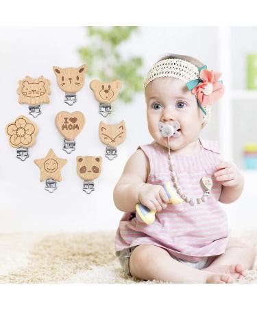 Artestar 8-Piece Wooden Animal Pacifier Clip Set | Baby & Children Accessories | Secure and Stylish Pacifier Chains - Buy Online on GoSupps.com