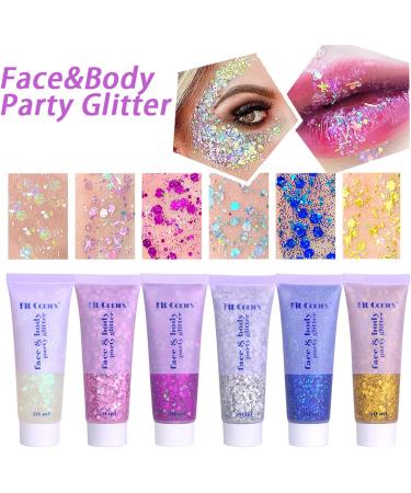 AKARY White Mermaid Scale Glitter Gel - Long-Lasting Holographic Chunky Glitter for Body, Hair, Face, Nails, Eyes - Fairy Costume Makeup for Women - Buy Online on GoSupps.com