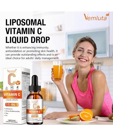 2 Packs Liposomal Vitamin C 2000mg Liquid Drop High Absorption VC Complex Rose HIPS with Echinacea Citrus Bioflavonoids Zinc Vitamin D3 for Immune System & Antioxidant 4 FL Oz 2 Fl Oz (Pack of 2) - Buy Online on GoSupps.com