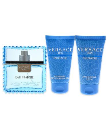 Versace Man Eau Fraiche by Versace for Men - 3 Pc Gift Set 1.7oz EDT Spray 1.7oz Bath and Shower Gel - Buy Online on GoSupps.com