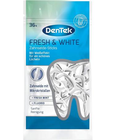 Dentek Fresh & White Dental Floss with Microcrystals - Mint Flavored Interdental Care - 3 Pack of 36 Pieces - Whiter Smiles & Clean Teeth - Buy Online on GoSupps.com
