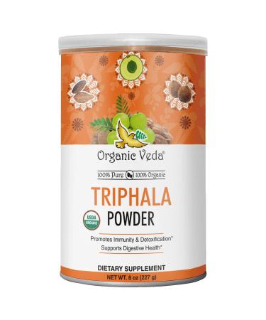 Organic Veda Triphala Powder 100% Pure USDA Organic Ayurvedic Herbal Supplement Made with Organic Herbs Amla, Haritaki, Bibhitaki Fruits for Colon, Digestive & Immune System  8 oz (227 gm)