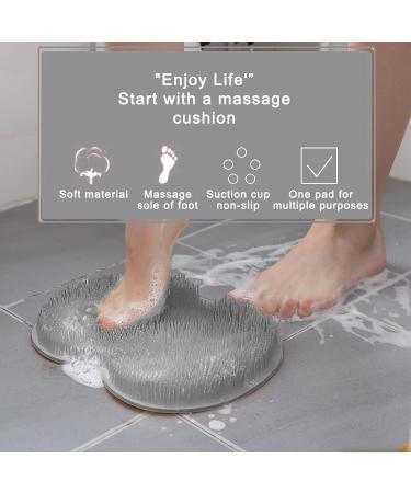 Silicone Shower Brush with Suction Cup | Back/Feet Scrubber for Shower | Exfoliating & Cleansing Tool for Wet/Dry Skin | Long Bristles for Easy Body Cleaning | 30x25cm (Gray) - Buy Online on GoSupps.com