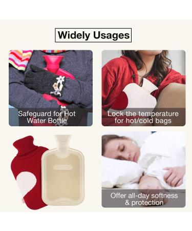 Soft Knit Heart Pattern Hot Water Bottle Cover - 2L Wine - HomeTop - Pack of 1 - Buy Online on GoSupps.com