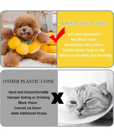 KIKNIN Cat Cone Collar Soft Protective Collar for Cat After Surgery Adjustable Cat Recovery Collar Comfortable and Lightweight Elizabethan Collar for Cat Kitten Yellow Small - Buy Online on GoSupps.com