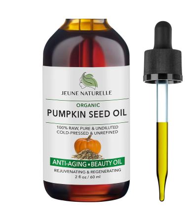 Pumpkin Seed Oil Organic - 100% Pure RAW Cold Pressed Undiluted Pumpkin Seed Oil For Anti Aging Wrinkle Repair Dark Spots Scars Acne Hair Growth Serum Pumpkin Oil - Vitamin E Oil For Skin, 2 oz