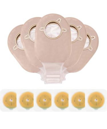 Carbou 21 PCS Ostomy Supplies Colostomy Bags Two Piece Drainable Pouches with Closure 12", Ileostomy Stoma Care,Cut-to-Fit(15pcs Bags+6pcs Barrier) Two Piece Closure