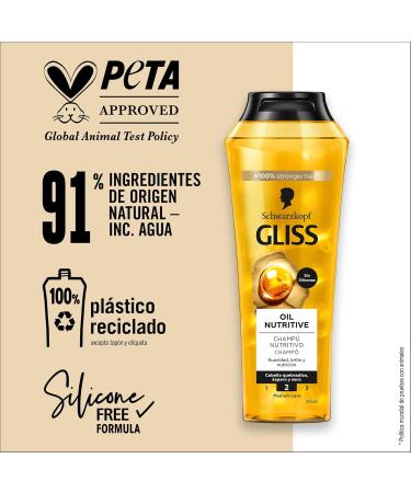  Gliss Gliss - Shampoo for very dry brittle or damaged hair - Oil Nutritive - 6 x 250ml bottles (1500ml) - Nutrition Range - Buy Online on GoSupps.com