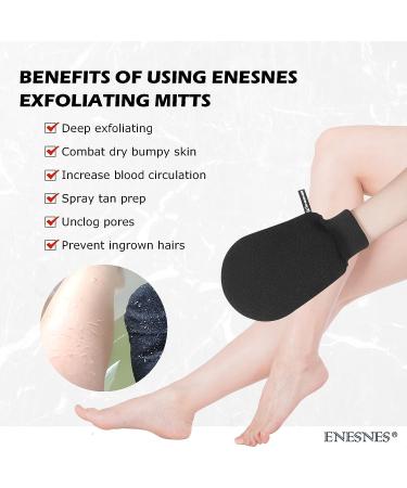 Thickened Exfoliating Glove for Shower - 2 Pack Black Exfoliating Body Scrubber - Dead Skin Remover and Exfoliator - Great for Spray Tan Removal - Korean Mitt for Keratosis Pilaris - Buy Online on GoSupps.com