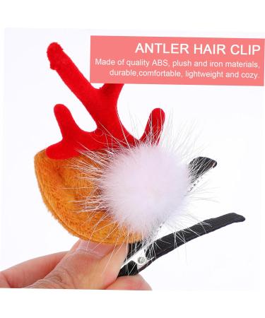 FOMIYES 2 Pairs Christmas Hair Clips Antlers Hair Clips for Women Christmas Hair Barrette Girls Hairpin Reindeer Horn Hair Kids Hair Accessories Xmas Hairpin Headband Flannel Pine Cones - Buy Online on GoSupps.com