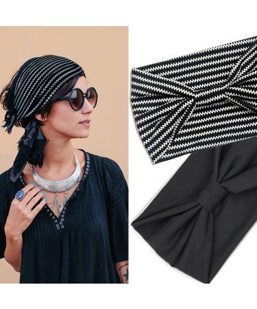 VENUSTE Wide Headbands for Women - 6PCS Boho Color Knotted Head Bands | Hair Accessories for Adult Women | Boho Fashion - Buy Online on GoSupps.com