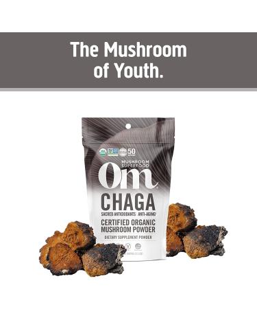 Om Mushroom Superfood Chaga Powder - Organic 3.5 oz, 50 Servings, Antioxidants & Immune Support - Buy Online on GoSupps.com