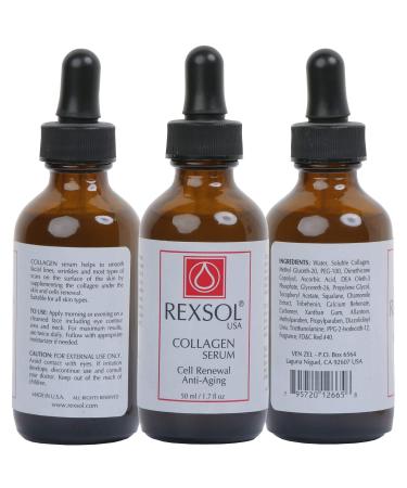 REXSOL Collagen Serum with Vitamins C & E | Best Anti Aging Serum for Face Care Age Spot & Hyperpigmentation Treatment | Rapid Wrinkle Repair & Anti Wrinkle Solution - Buy Online on GoSupps.com
