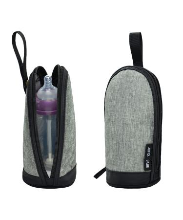 JOFOL BABE-Bottle Bag Breastmilk Cooler Bag Travel Baby Bottle Cooler Bag Bottle Bag Breastmilk Cooler Bag Insulated Bottle Bag Insulated Baby Bottle Bag for Daycare (Gray  Standard) Gray Standard
